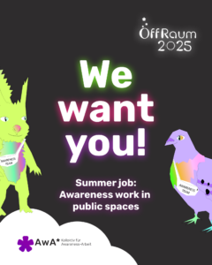 We want you! Summer job: Awareness work in public spaces